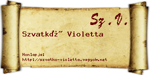 Szvatkó Violetta névjegykártya